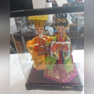 Korean Wedding Dolls In Display Case